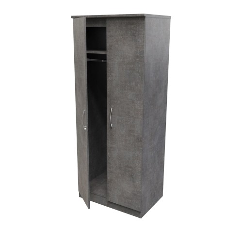 Avon - 2 Door - Double - Plain Wardrobe - Pewter Grey Finish