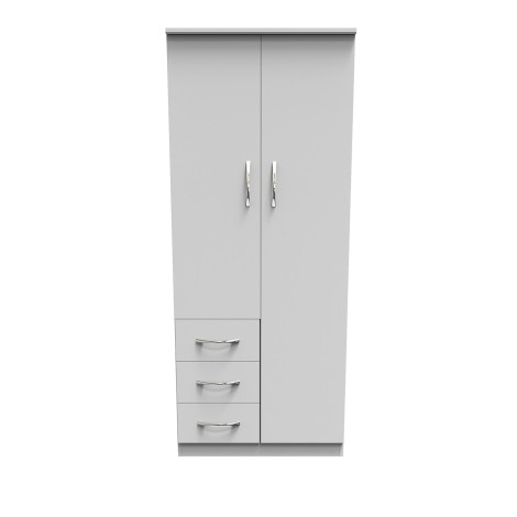 Avon - 2 Door 3 Drawer - Plain Wardrobe - White Matt Finish