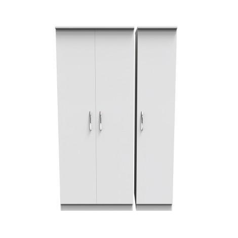 Avon - 3 Door - Triple - Plain Wardrobe - White Matt Finish