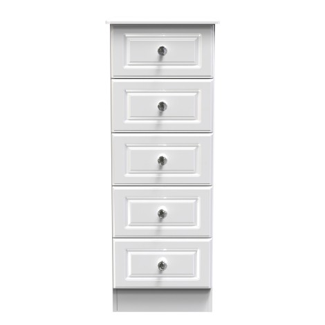 Balmoral - 5 Drawer - Chest - White Gloss Finish