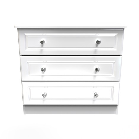 Balmoral - 3 Drawer - Wide Chest - White Gloss Finish