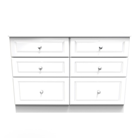 Balmoral - 6 Drawer - Medium Chest - White Gloss Finish