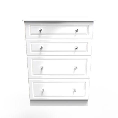 Balmoral - 4 Drawer - Deep Chest - White Gloss Finish