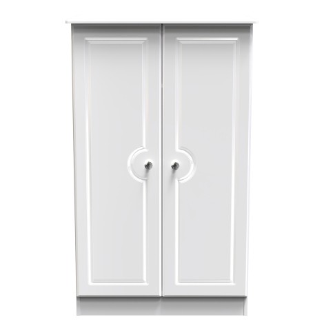 Balmoral - 2 Door - Plain Medium Robe- White Gloss Finish