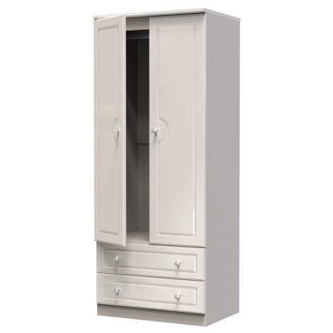 Balmoral - 2 Door 2 Drawer - Tall - Plain Wardrobe - Kashmir Gloss Finish