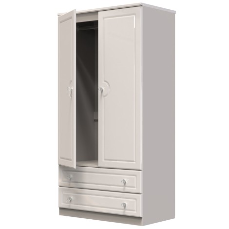 Balmoral - 2 Door 2 Drawer - Plain Wardrobe - Kashmir Gloss Finish