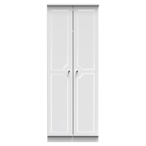 Balmoral - 2 Door - Tall - Plain Wardrobe - White Gloss Finish