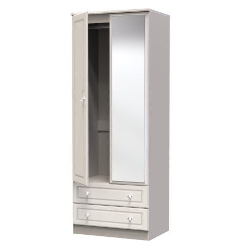 Balmoral - 2 Door 2 Drawer - Mirored - Tall Wardrobe - Kashmir Gloss Finish