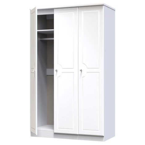 Balmoral - 3 Door - Triple - Plain Wardrobe - White Gloss Finish