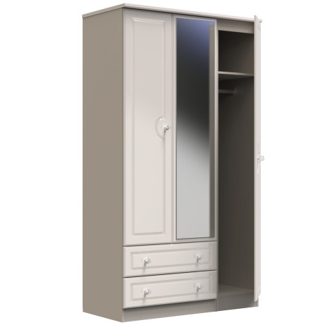 Balmoral - 3 Door 2 Drawer - Mirrored - Triple Wardrobe - Kashmir Gloss Finish