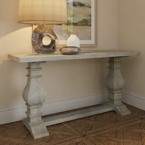 Bowood Console Table Solid Reclaimed Limewashed Pine