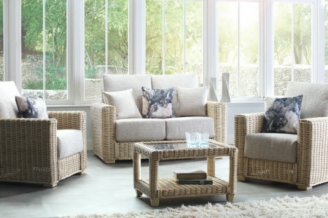 Desser - Burford - Natural Wash - Cane 2 Seater Sofa & 2 Chairs