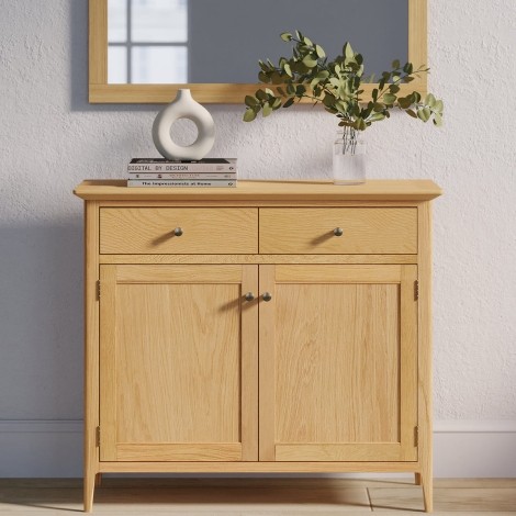 Saxon Oak - Standard 2 Door 2 Drawer Sideboard - Clean Lacquer Finish