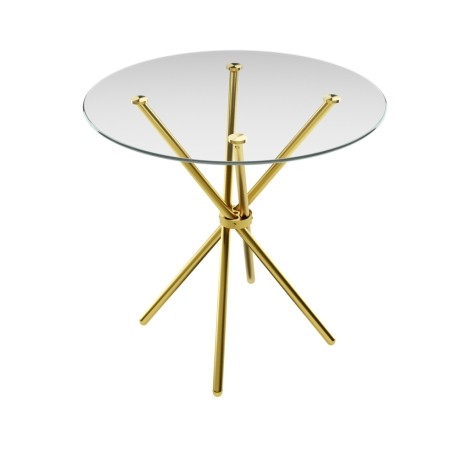 Casa - Clear Glass Top Small Dining Table with Gold Metal Legs