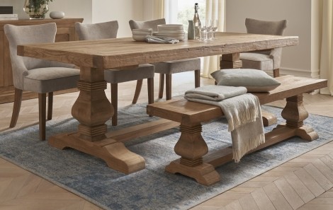 Cawood - Reclaimed Elm - Lacquer Finish - 2.4m Large Dining Table