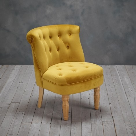 Charlotte - Mustard Gold Linen Fabric Chair