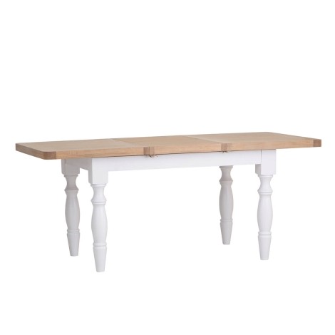 Cornwall - White Painted and Chunk Oak - 1.3m - Small Butterfly Extending Dining Table