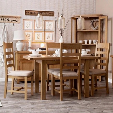 Colton Medium Oak -  100cm Butterfly Extending Table