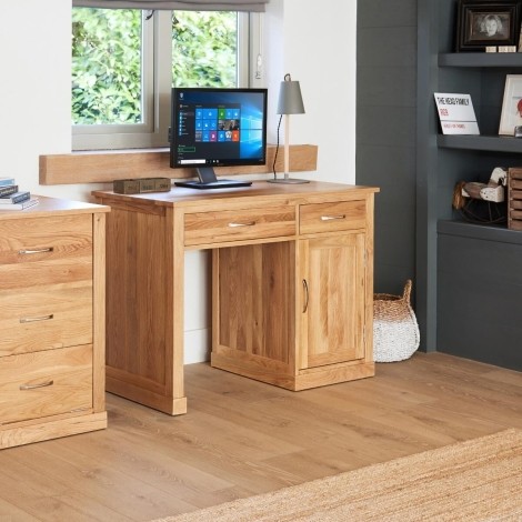 Mobel Oak - Computer Desk Single Pedestal  COR06B