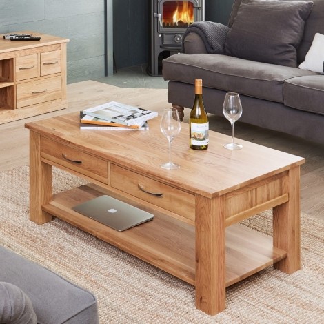 Mobel Oak - 4 Drawer Coffee Table COR08D