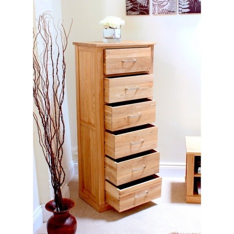 Mobel Oak - 6 Drawer Tall Boy COR12A