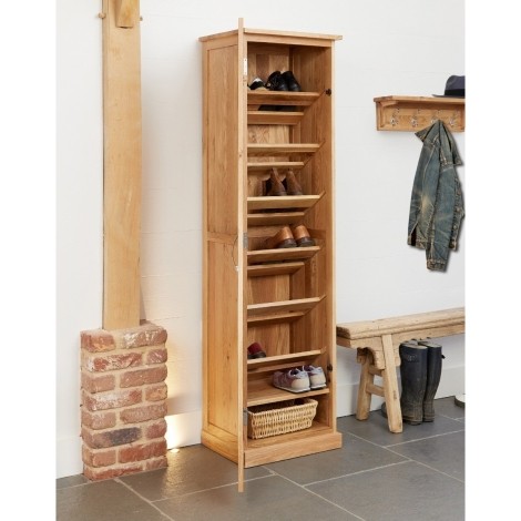 Mobel Oak - Shoe Cupboard Tall COR20E