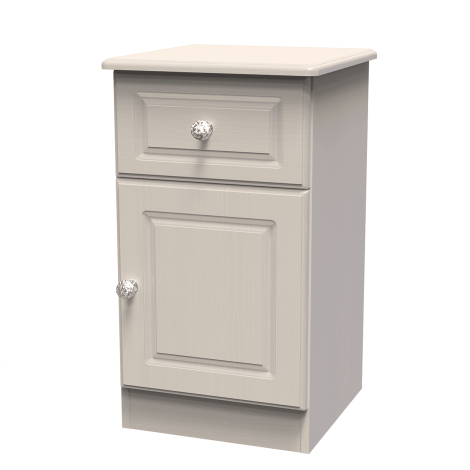 Crystal - 1 Door 1 Drawer - Bedside Cabinet - Kashmir Ash Finish