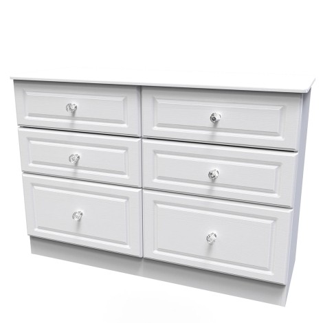 Crystal - Medium - Chest of 6 Drawers - White Ash Finish