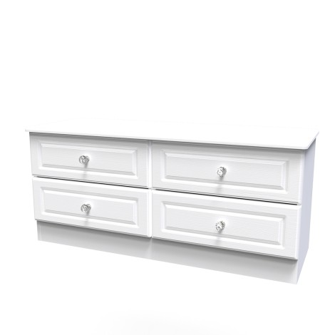 Crystal - Rectangular - 4 Drawer - Bed Box - White Ash Finish