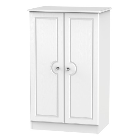 Crystal - 2 Door - Double - Plain - Medium Wardrobe - White Ash Finish