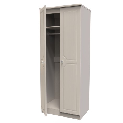 Crystal - 2 Door - Double - Plain Wardrobe - Kashmir Ash Finish