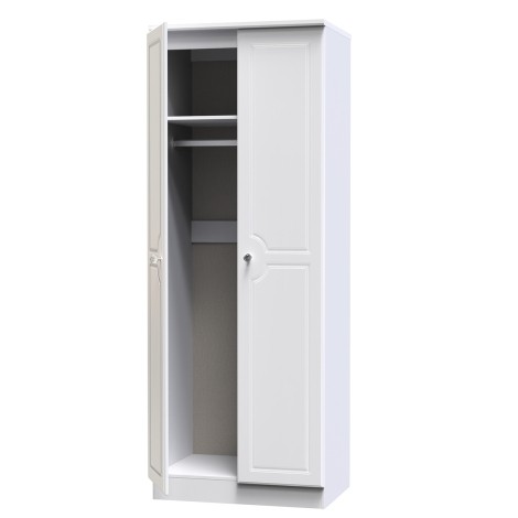 Crystal - 2 Door - Double - Plain Wardrobe - White Ash Finish