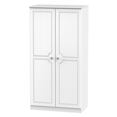 Crystal - 2 Door - Plain Wardrobe - White Ash Finish