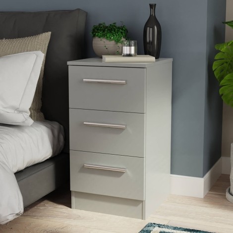 Contrast - Chest of 3 Drawers - Dusk Grey Finish