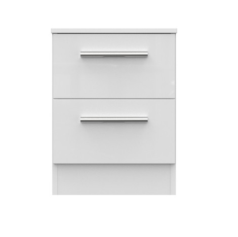 Contrast - 2 Drawer - Bedside Cabinet - White Matt Finish