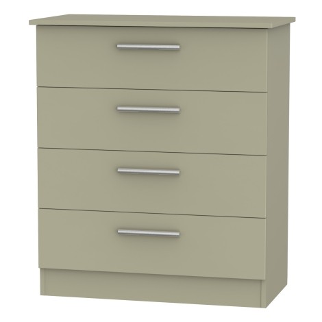 Contrast - Wide - Chest of 4 Drawers - Mushroom Finish