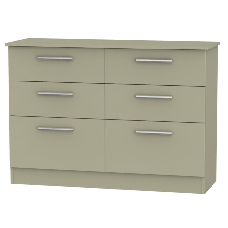 Contrast - 6 Drawer - Medium Chest - Mushroom Finish