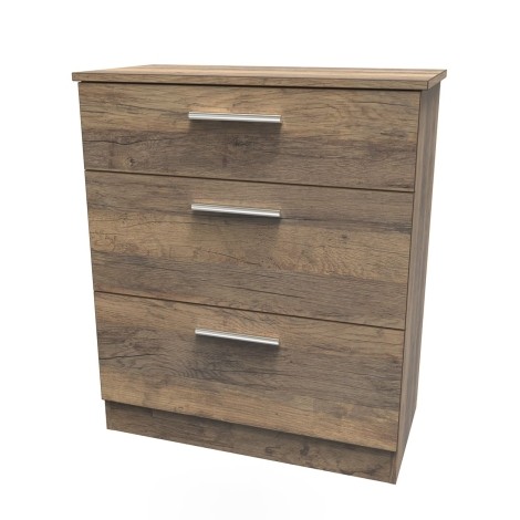 Contrast - 3 Drawer - Deep Chest - Vintage Oak Finish