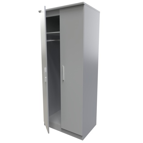 Contrast - 2 Door - Plain Wardrobe - Dusk Grey Finish