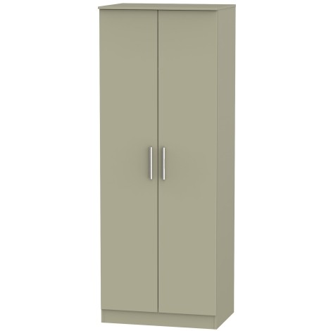 Contrast - 2 Door - Tall - Plain Wardrobe - Mushroom Finish