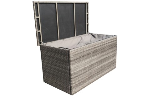 Outdoor - Grey - Wicker - Medium Cushion Storage Box - UV Treated Wicker