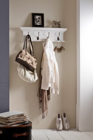 Halifax - Pure White Painted - 4 Hook Coat Rack