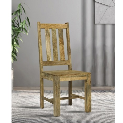 Dakota - Light Mango Wood - Light Wood Tone - Slatted Back - Dining Chairs - Pair