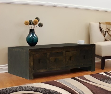 Dakota - Mango Wood - Walnut Brown - Large - Coffee Table With 8 Drawers