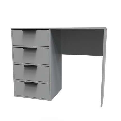 Diego - Dusk Grey - Single Pedestal Dressing Table / Vanity Table / Desk - Black Sleigh Leg