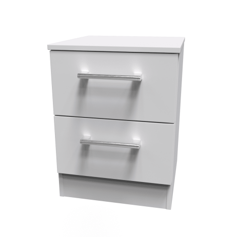 Devon - 2 Drawer - Bedside Cabinet - Grey Matt Finish