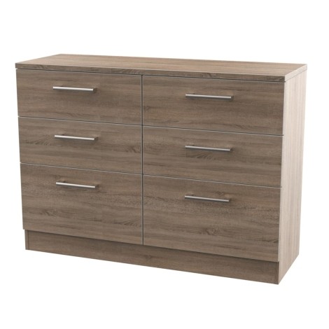 Devon - Medium - Chest of 6 Drawers - Darkolino Oak Finish