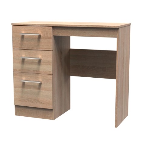 Devon - Single Pedestal Dressing Table / Vanity Table / Desk - Bardolino Oak Finish