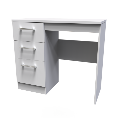 Devon - Single Pedestal Dressing Table / Vanity Table / Desk - Grey Matt Finish