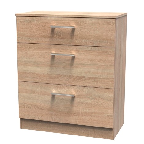 Devon - Deep - Chest of 3 Drawers - Bardolino Oak Finish